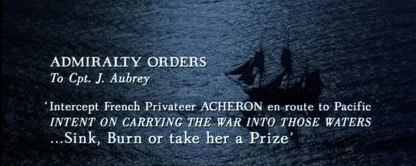 Admiralty orders to Cpt. J. Aubrey